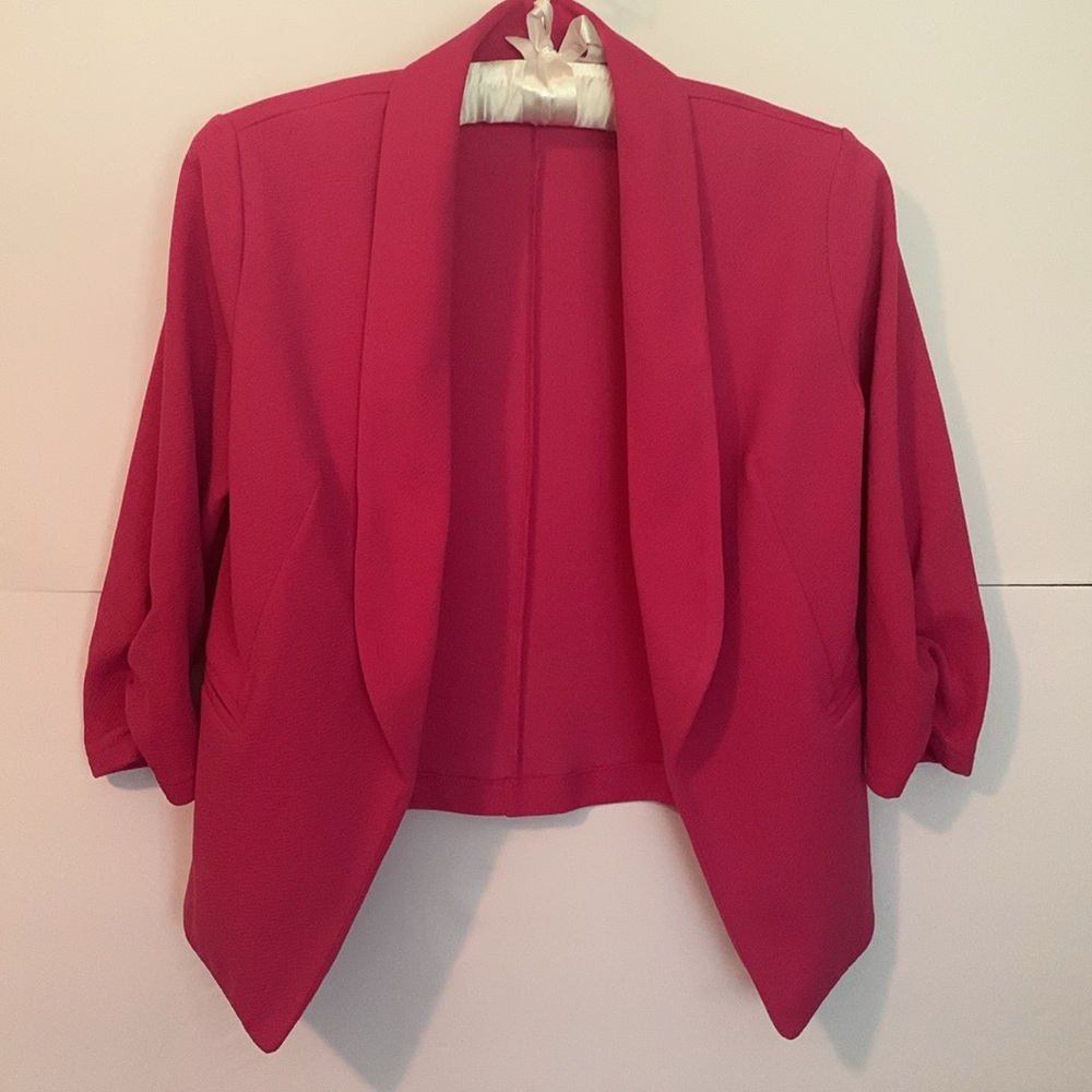 ❤️MAURICES 3/4 Sleeve Fuchsia Blazer Size Medium EUC